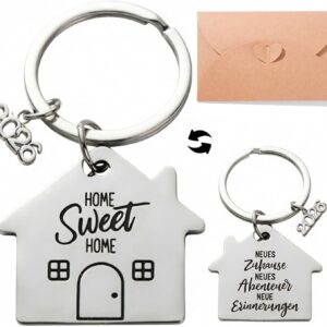 2 Pieces 2026 Housewarming Gifts Home, Key Ring House, Gift for Housewarming, New Apartment Gifts, Gift Housewarming House Home Sweet Home 2026