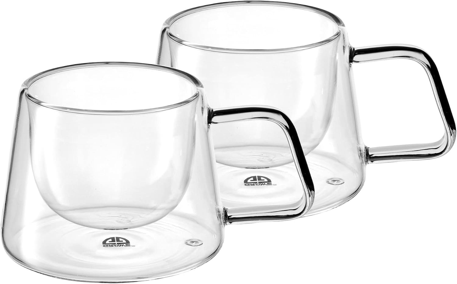 GRÄWE Double Walled Thermal Glasses with Handle, 200 ml, Set of 2, Straight Design