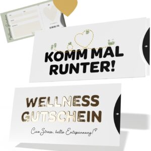 Wellness Voucher Packaging, Case, Card with Gold Print, Scratch Sticker