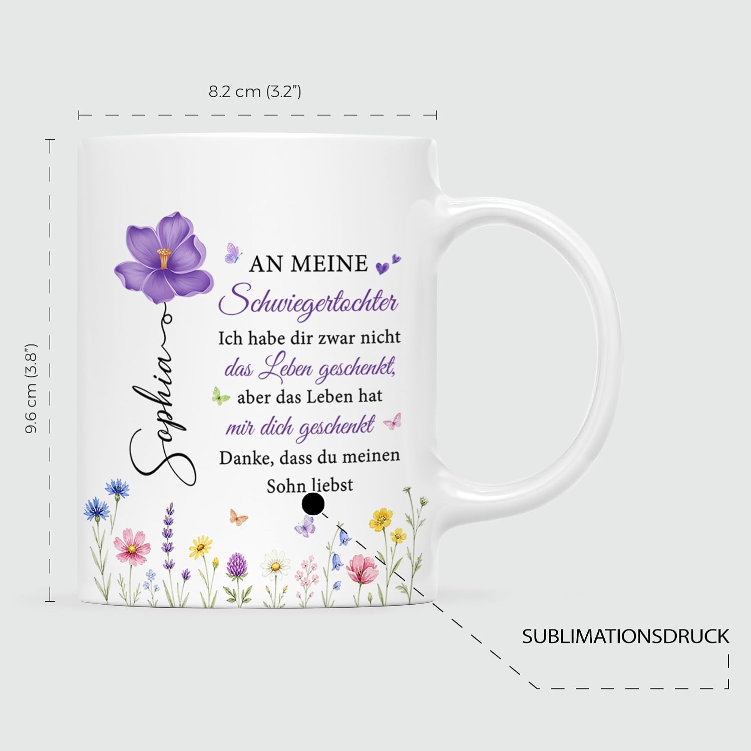 Personalised Mug - Thank You An Meine Schwiegerdaughter - Mother Daughter Gift, Gift for Daughter, Cups with Sayings, Coffee Mug with Saying (Model #1) – Bild 5