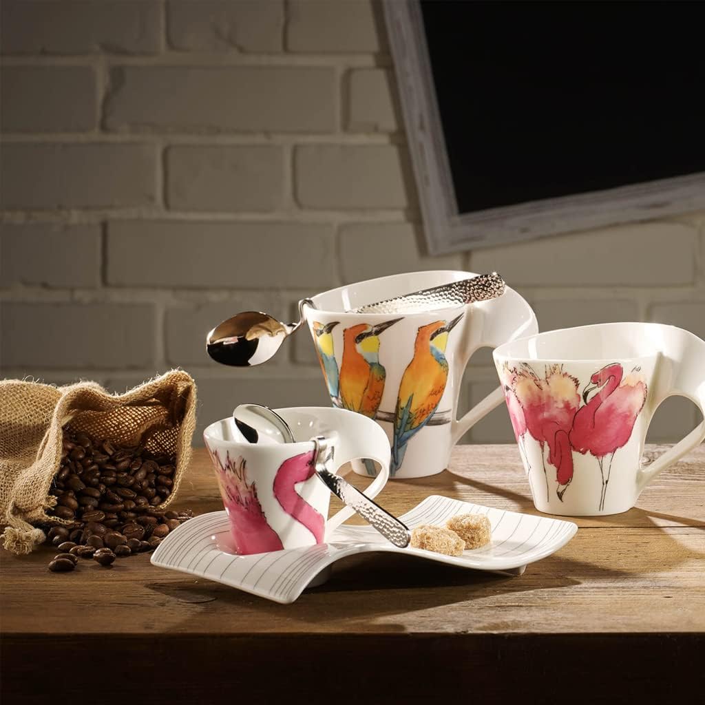 Villeroy & Boch NewWave Café Coffee Mug Flamingo, 300 ml, Height: 11 cm, Premium Porcelain, Pink/Multicolour – Bild 2