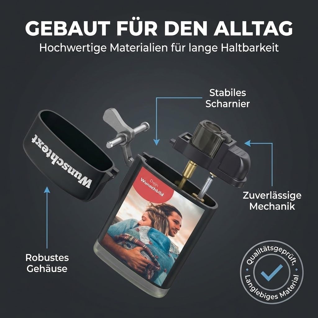 Windproof Lighter Refillable, Personalised Father's Day Gifts for Dad, Men's Day Gifts, Photo Gifts with Your Own Photo – Bild 2