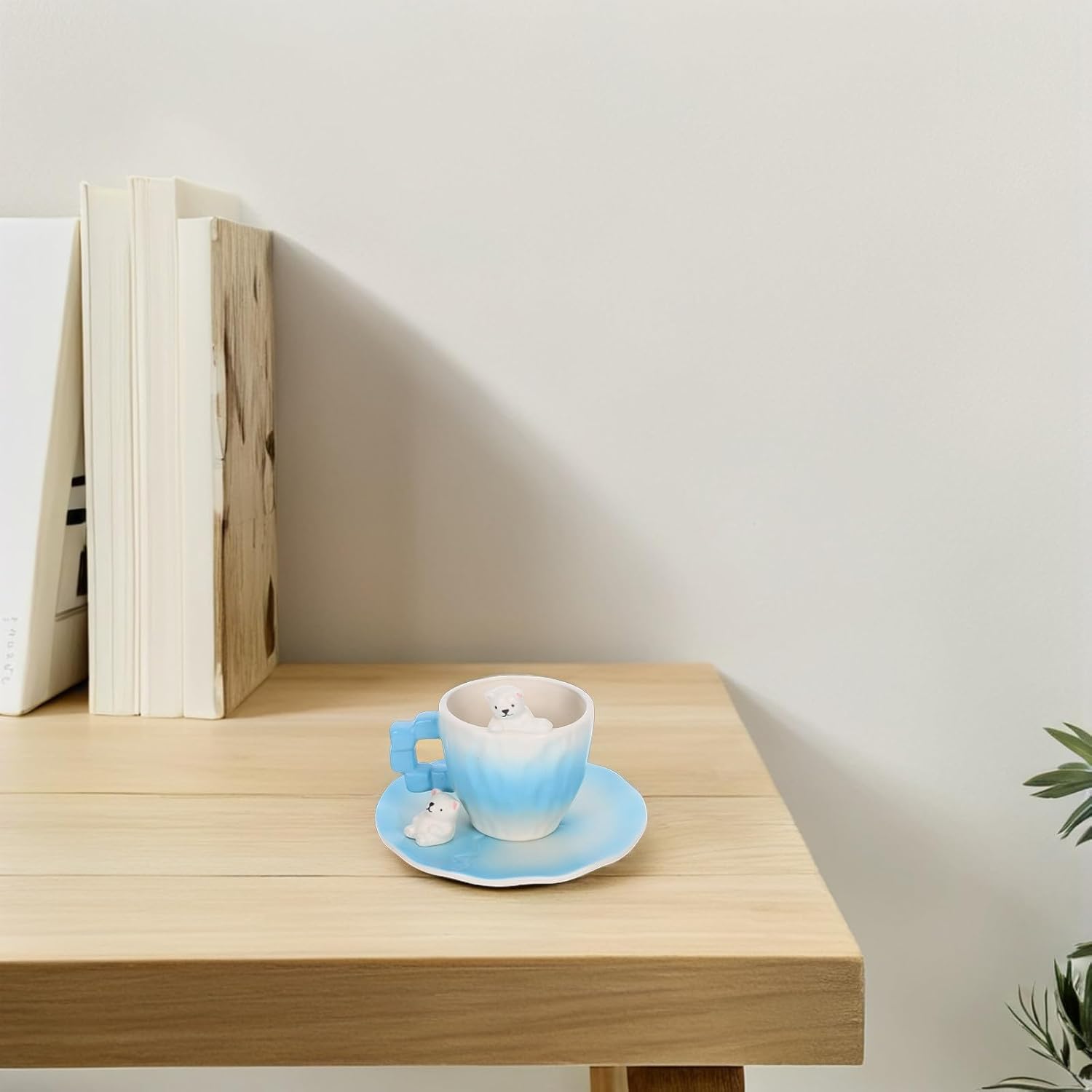 Hemobllo Eisbär Keramik Kaffeetasse mit Untertasse 200 Ml Süßes 3d tiermotiv Teetassen Satz für Kaffee und Tee Geschenkset – Bild 9