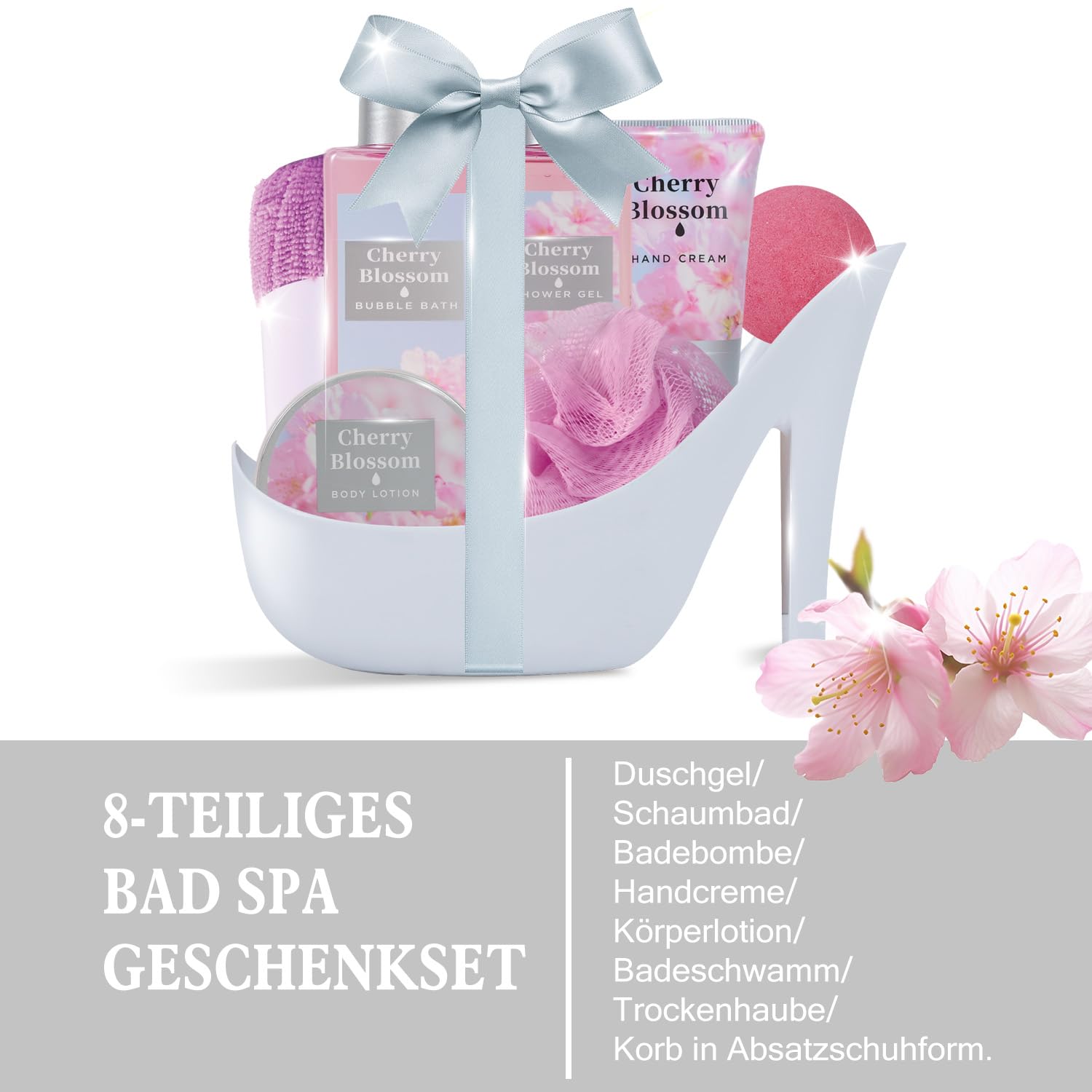 Spa Luxury Bath Gift 8-Piece Cherry Blossom Fragrance - Gifts for Women – Bild 2