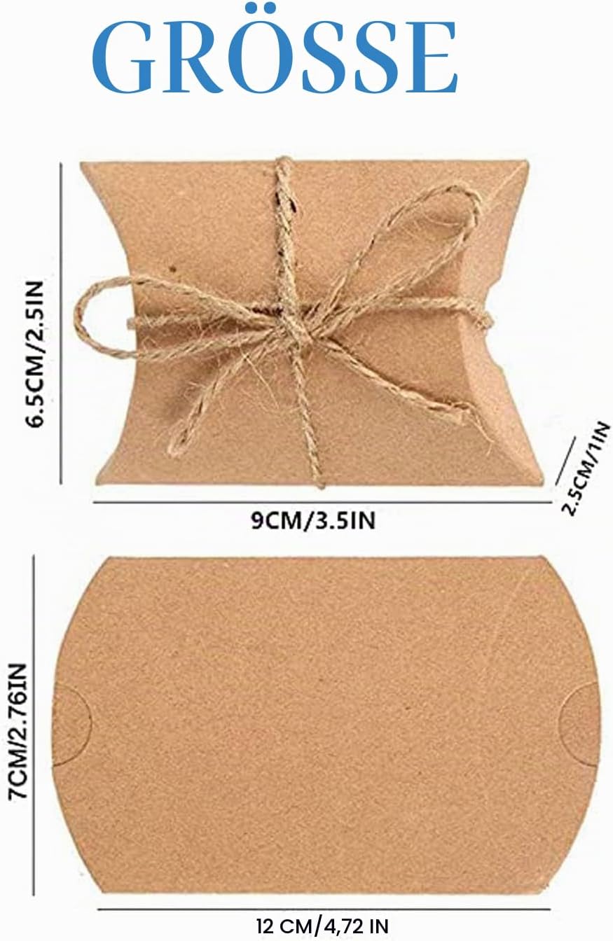 Pack of 100 Vintage Kraft Paper Gift Box, Kraft Paper Bags Gift Box, Small Gift Box, Kraft Paper, Vintage Gift Box Small, Kraft Paper Gift Box for Christmas, Sweets – Bild 2