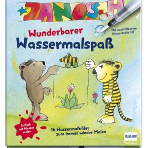 Janosch – Wunderbarer Wassermalspaß: Einfach mit Wasser malen – Janosch-Malbuch mit 16 Bildern, die sich beim Kontakt mit Wasser bunt färben, mit nachfüllbarem Wassermalstift, ab 3 Jahren