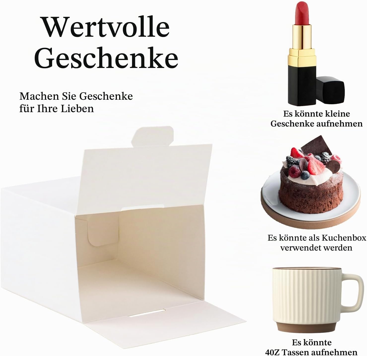 Pack of 24 Small Boxes 7 x 7 x 5 cm, Small Gift Box with Lid and White Bow – Bild 6