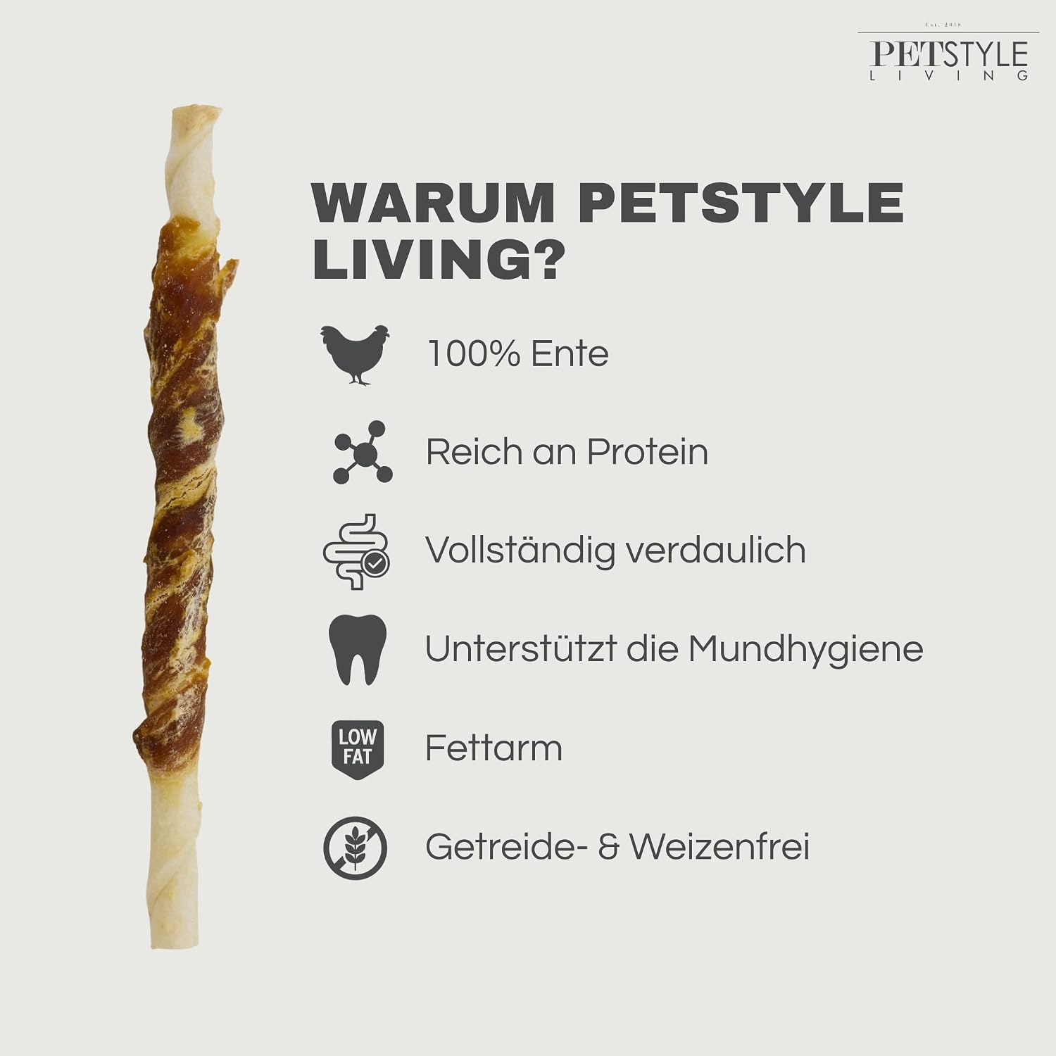 Chew Stick with Duck Dog Snack 12.5 cm Pack of 100 – Bild 2