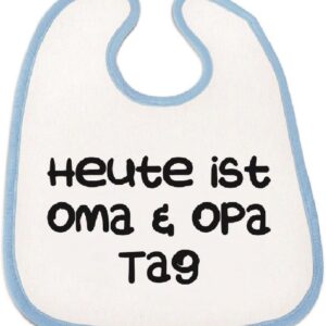 4you design Bib "Heute ist Oma und Opa Tag - Girl or Boy Gift Idea Baby Bib Birth Gift Christening Grandparents Newborn