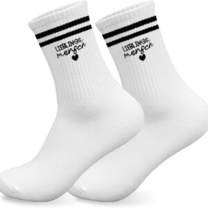 HUKUMA Favourite Person Gift Socks, Best Friend Gifts, Birthday, Gift Ideas for Girlfriend, Partner, Women, Valentine’s Day, Mother’s Day Socks, Tennis Socks with Heart Back