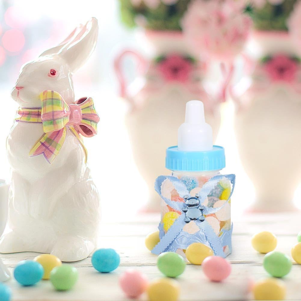 Pack of 50 Feeder Style Candy Bottles for Baby Shower, Mini Party Favors Fillable Candy Gift Box for Boy Girl Newborn Infant Baptist Christening Birthday Party Decoration (Blue) – Bild 6