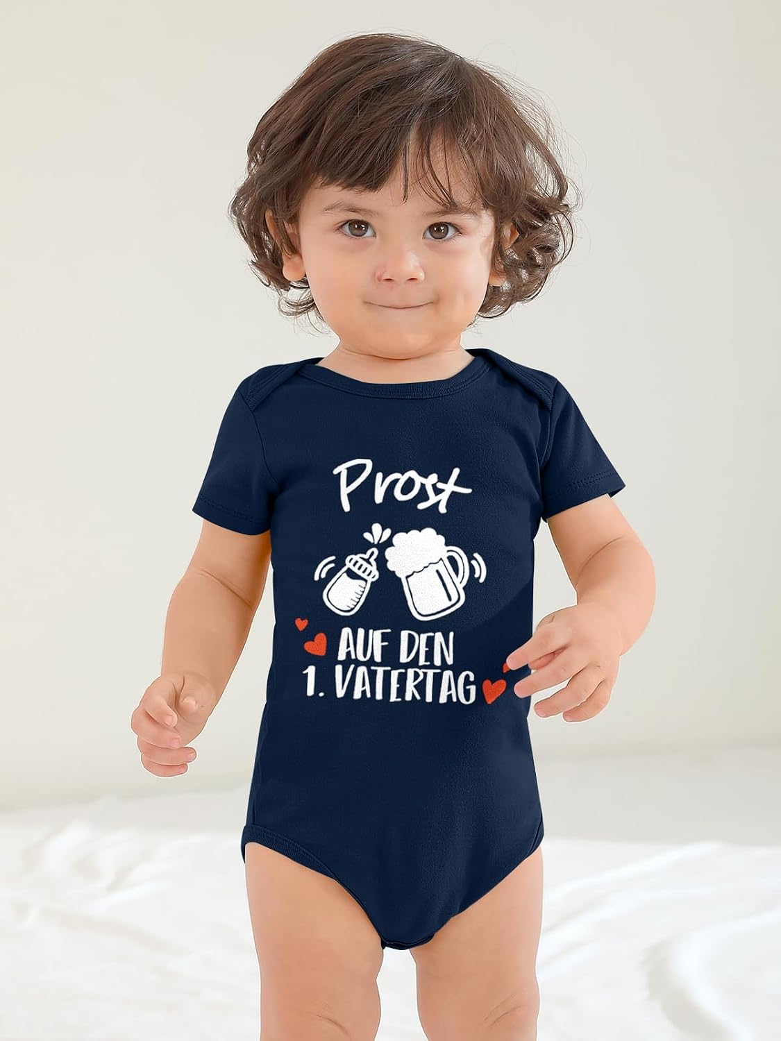 BesserBay Baby Short Sleeve Romper Bodysuit Cheers On The 1st Father's Day Gift Unisex 0-12 Months – Bild 3