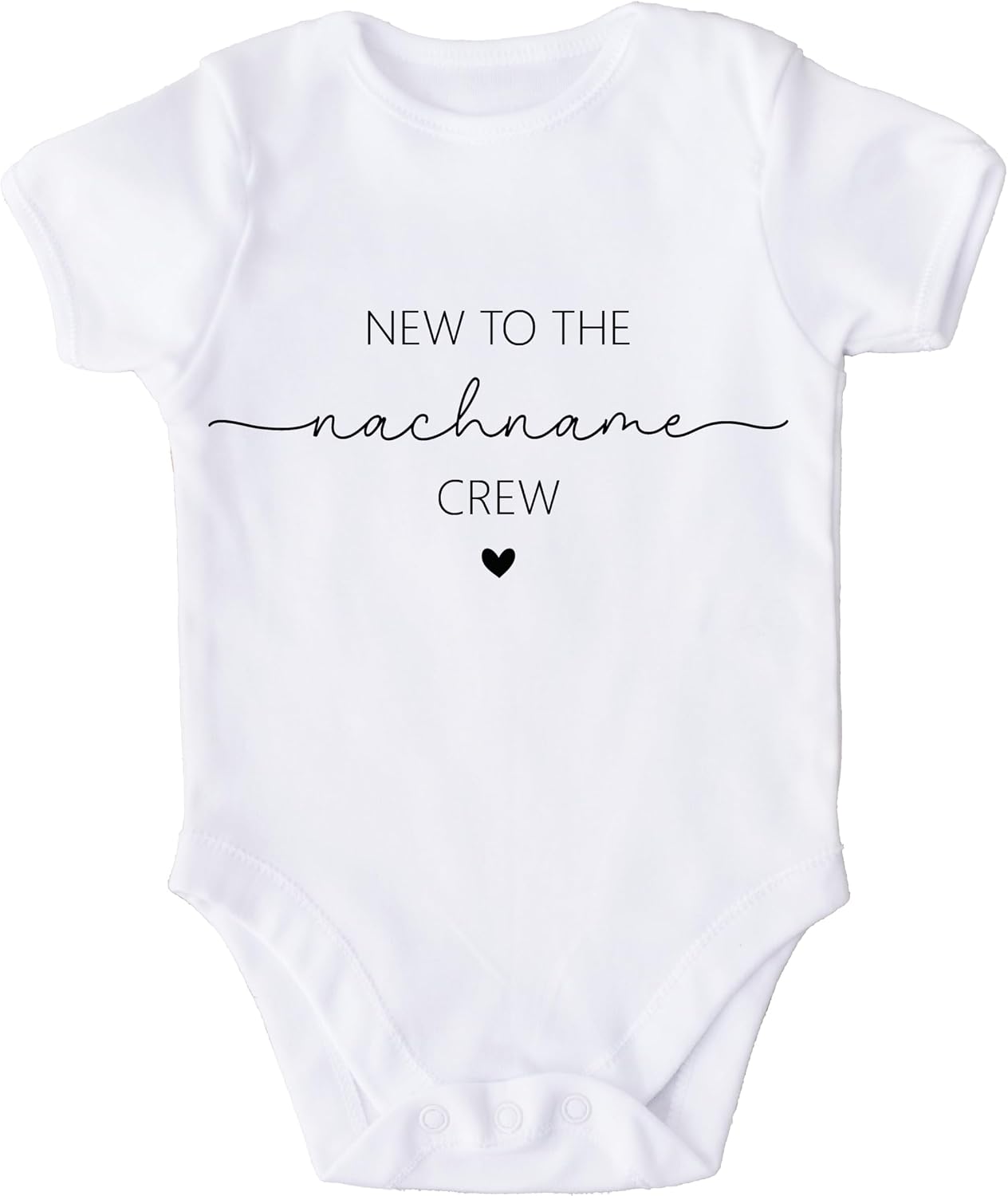 Surname Baby Bodysuit Personalised with Name, Pregnancy Proclaim, Baby Body Baby, Birth Gift, Baby Bodysuit Personalised, You Will Be Dad Grandma Grandpa Gift, New to the Crew Bodysuit