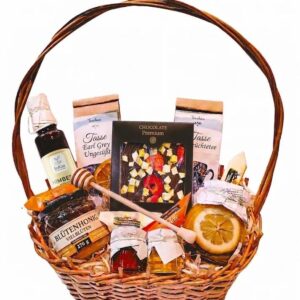 Mega Healthy Gift Basket Gift - Honey, Treats, Tea, Chocolate, Syrup, Lemon for Mother's Day, Birthday for Mum, Grandma, Grandpa Teacher