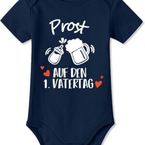 BesserBay Baby Short Sleeve Romper Bodysuit Cheers On The 1st Father's Day Gift Unisex 0-12 Months