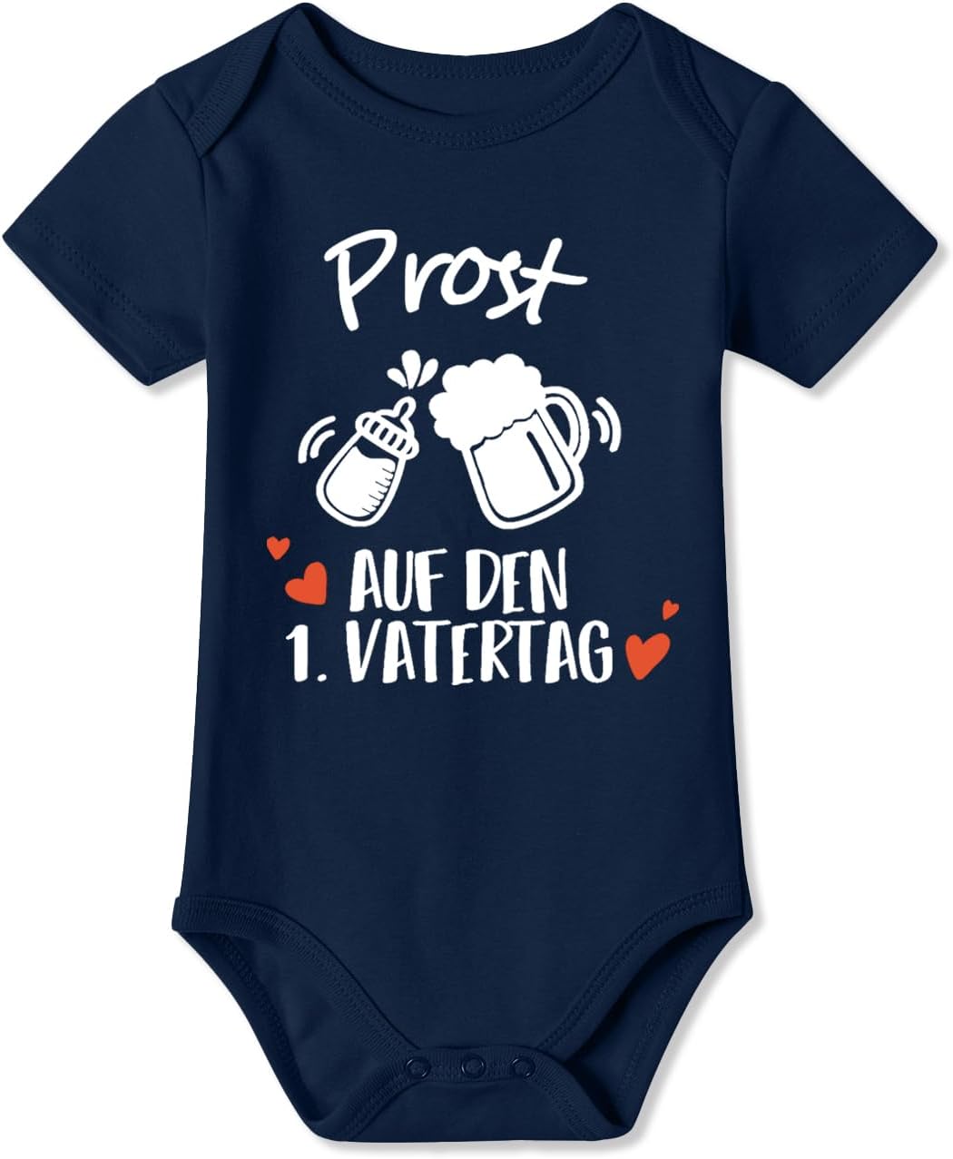BesserBay Baby Short Sleeve Romper Bodysuit Cheers On The 1st Father's Day Gift Unisex 0-12 Months