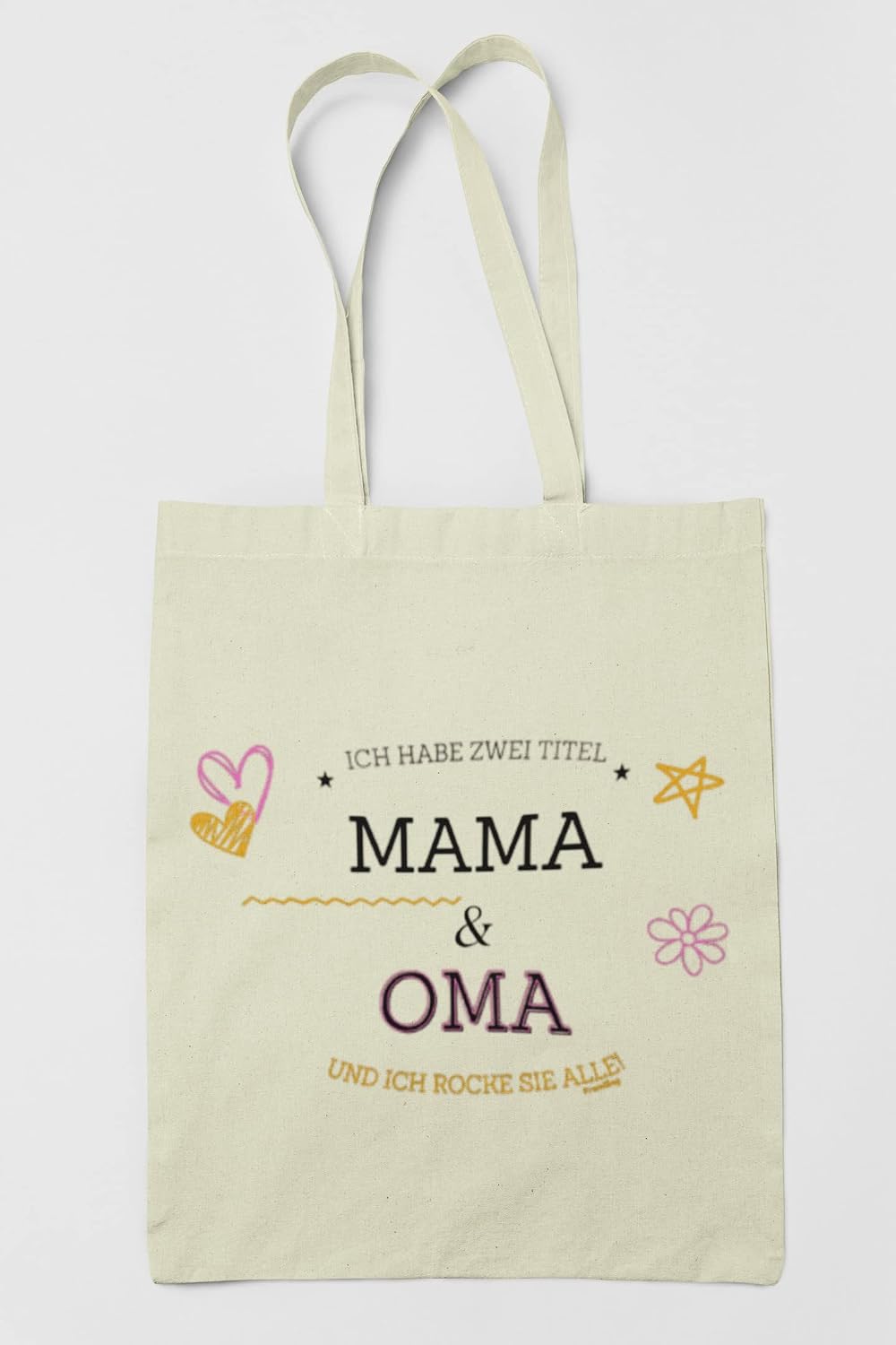Cotton Fabric Bag - Gift Mum - Gift - Ich habe zwei Title: Mama & Oma und ich rocke sie beide - Geschnek für Frauen – Bild 6