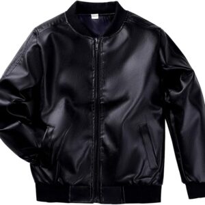 Boys‘ Leather Jacket Children’s Faux Leather Biker Jacket