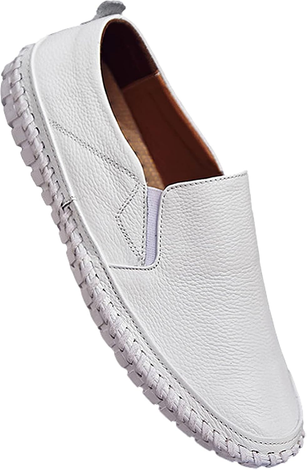 rismart Moccasin Men's Comfort Flat Shoes Leather Slip On Boat Shoes Slippers – Bild 6