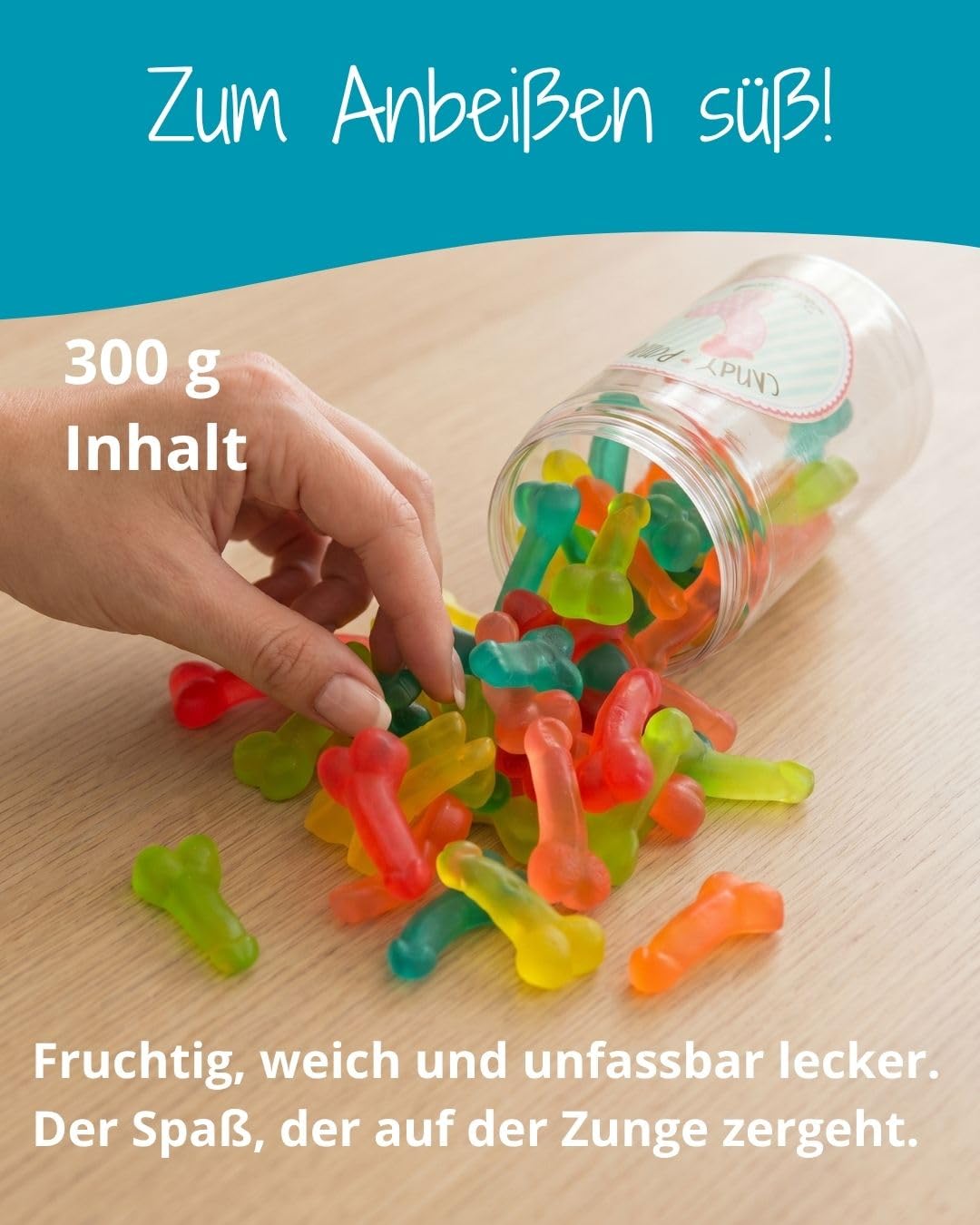 Candy Dummy Fruit Gum Shape Funny Gift for Friends Funny JGA Gift 300g – Bild 4
