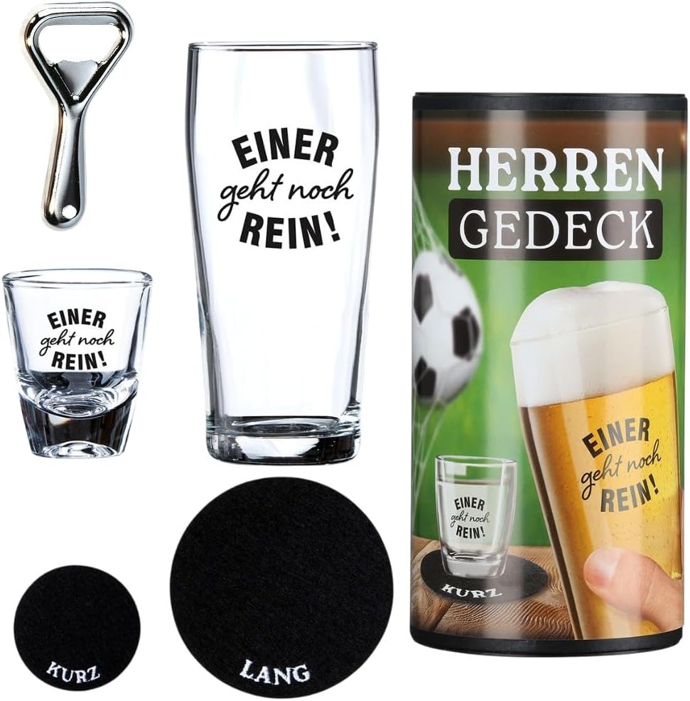 CULT at home Gift Set Men's Beer Glass Shot Glass "Einer geht noch rein"