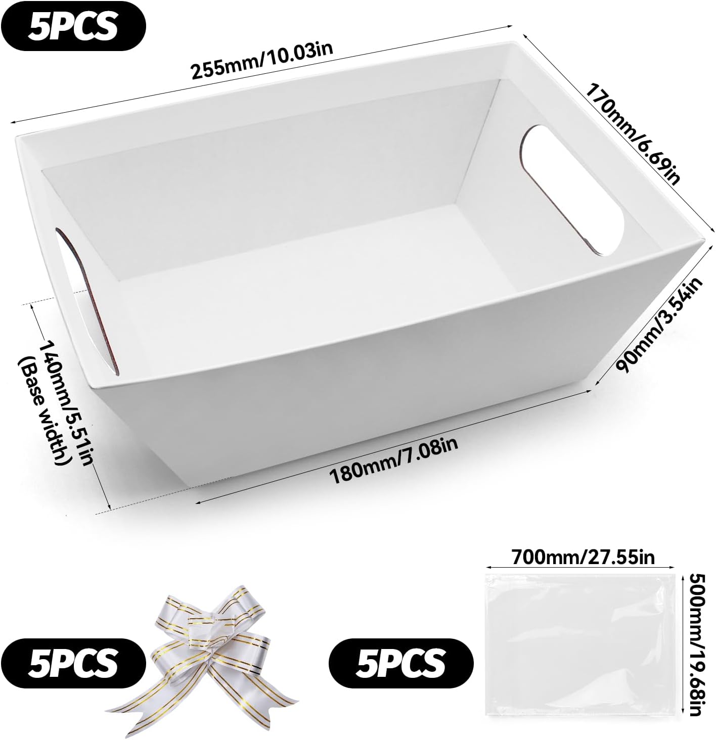 Pack of 5 Gift Baskets, Empty Gift Basket, Cardboard Basket for – Bild 2