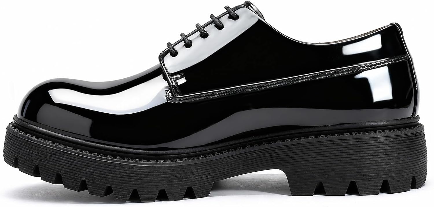 Allthemen Men's Derby Shoes Leather Lace-Up Brogue Suit Shoes Business Classic Lace-Up Shoes Oxford Formal – Bild 2