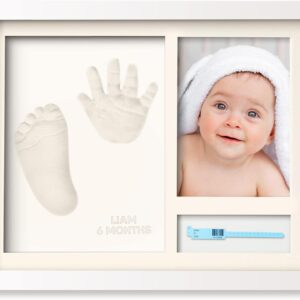 KeaBabies Baby Handprint and Footprint Set - Plaster Cast Hand and Foot for Newborns, Picture Frame, Imprint Set, Baby Gifts Boy, Girl (Alpine White)