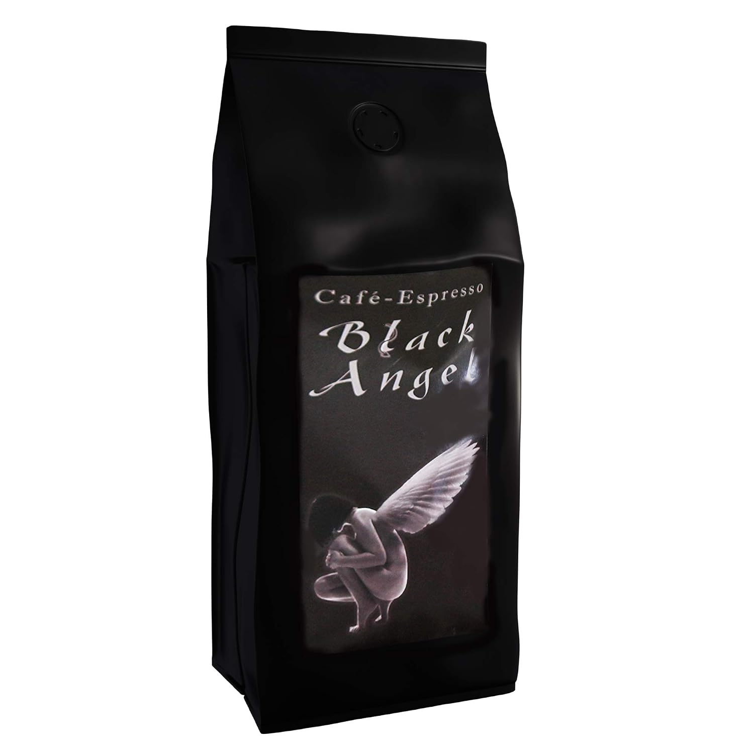 Espresso Coffee Beans "Black Angel" Coffee Beans - Strongly Roasted (Whole Beans, 500 g) - Top Coffee - Low Acid - Freshly Roasted, Gift Set - Countries Coffee from Around the World