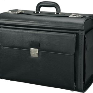 ALASSIO Vicenza 45047 Pilot Case – Briefcase Black Imitation Leather