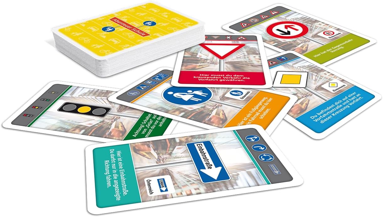 ASS Altenburger 22572844 Abenteuer Schule – Verkehrszeichen – Traffic Signs Card Game Educational Game – Bild 4