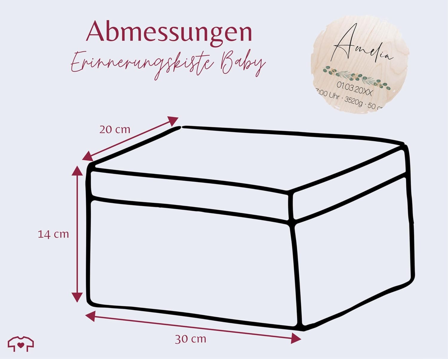 Shirtracer Keepsake Box Baby Personalised Branch Name – Bild 3