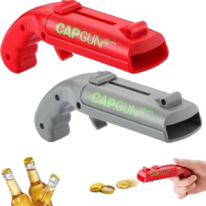 Capgun Bottle Opener Gun, Pack of 2 Bottle Openers, Funny Beer Gifts for Men, Gifts for Men, Dad, Husband, Bar Accessories for Home, Outdoor