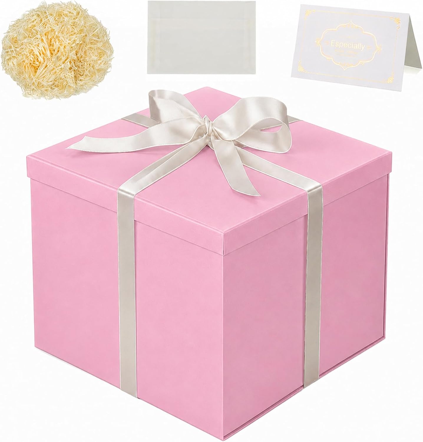 XXL Gift Box with Lid 30 x 30 x 25 cm Pink Gift Box Large