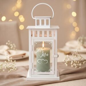 BBTO Mr & Mrs Wedding Lantern with 2 m LED Lights 27 x 15 x 15 cm