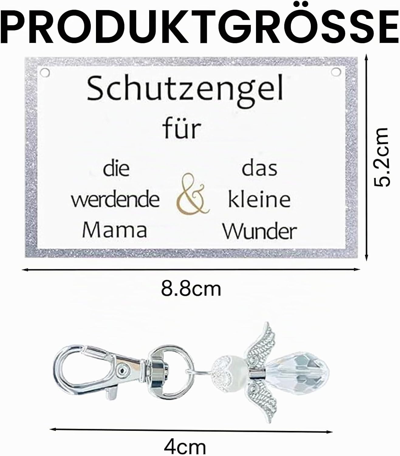 Guardian Angel Keyring for Mum to Be - Ideal Baby Shower Gift with Lucky Charm - Personalised Keyring for Little Miracles – Bild 2