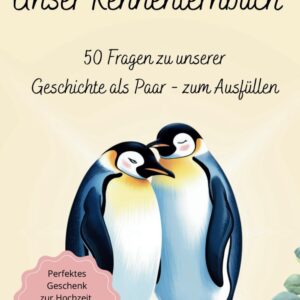 Unser Kennenlernbuch: 50 Fragen zu unserer Geschichte als Paar – zum Ausfüllen. Dieses Erinnerungsbuch ist das perfekte Geschenk für Paare, Eltern, … zum Jahrestag oder zum Valentinstag.