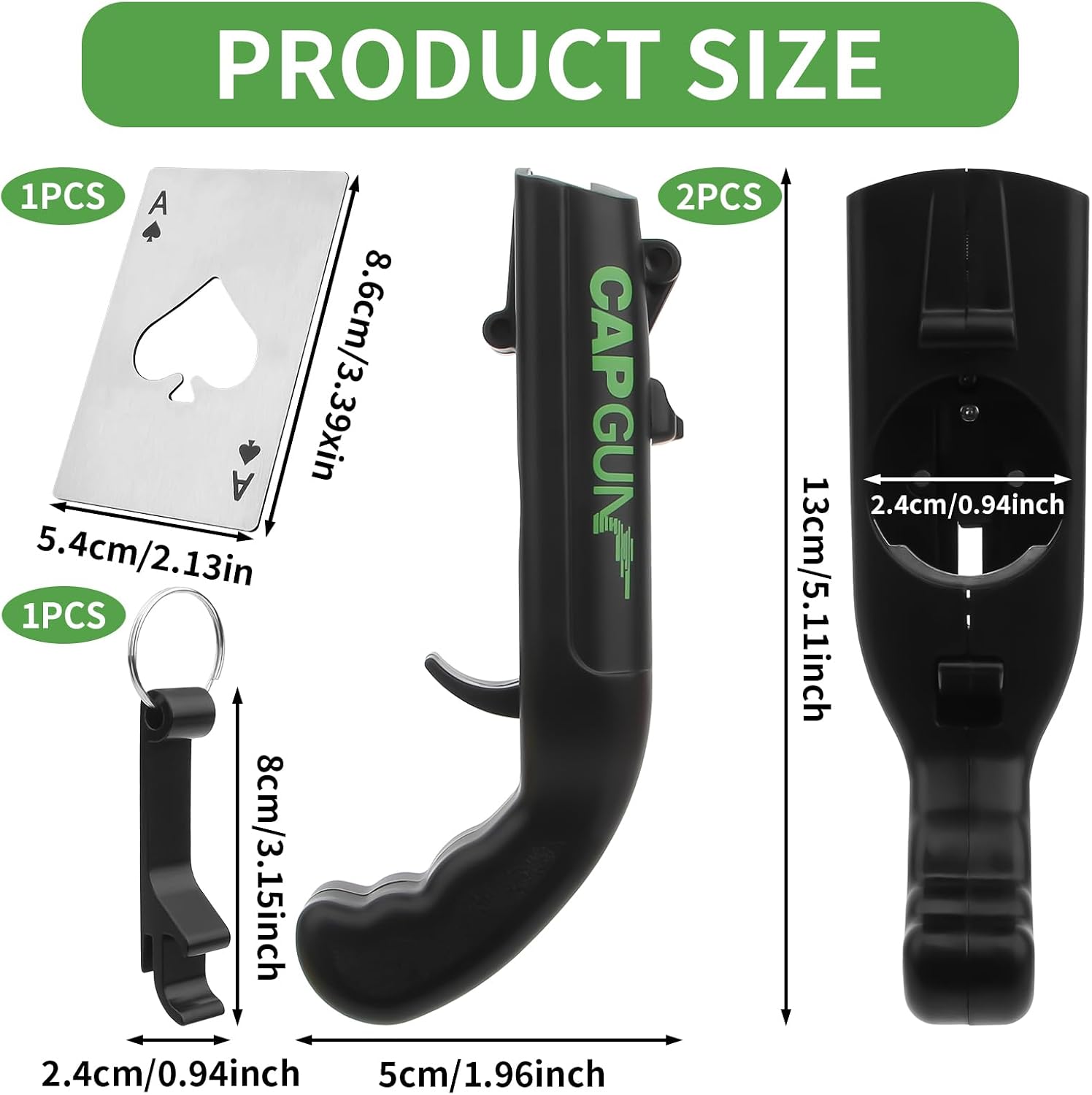 Pack of 2 Cap Gun Bottle Opener Gun, Funny Shot Bottle Opener – Bild 2