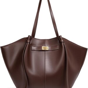 Generisch Women's Tote Bag, Shopper Bag, Large Shoulder Handbag with Removable Strap, Leather Tote Bag, Women's Brown, Shopper for College, School, Work, Travel, Shopping.