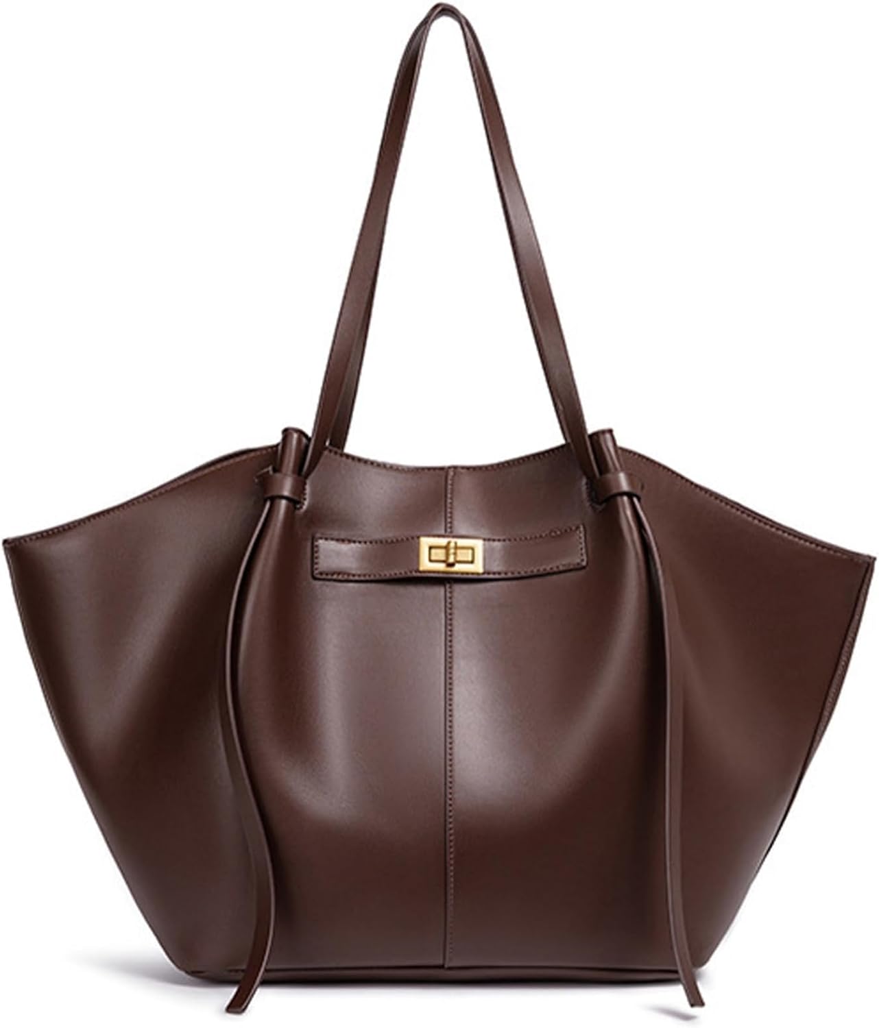 Generisch Women's Tote Bag, Shopper Bag, Large Shoulder Handbag with Removable Strap, Leather Tote Bag, Women's Brown, Shopper for College, School, Work, Travel, Shopping.
