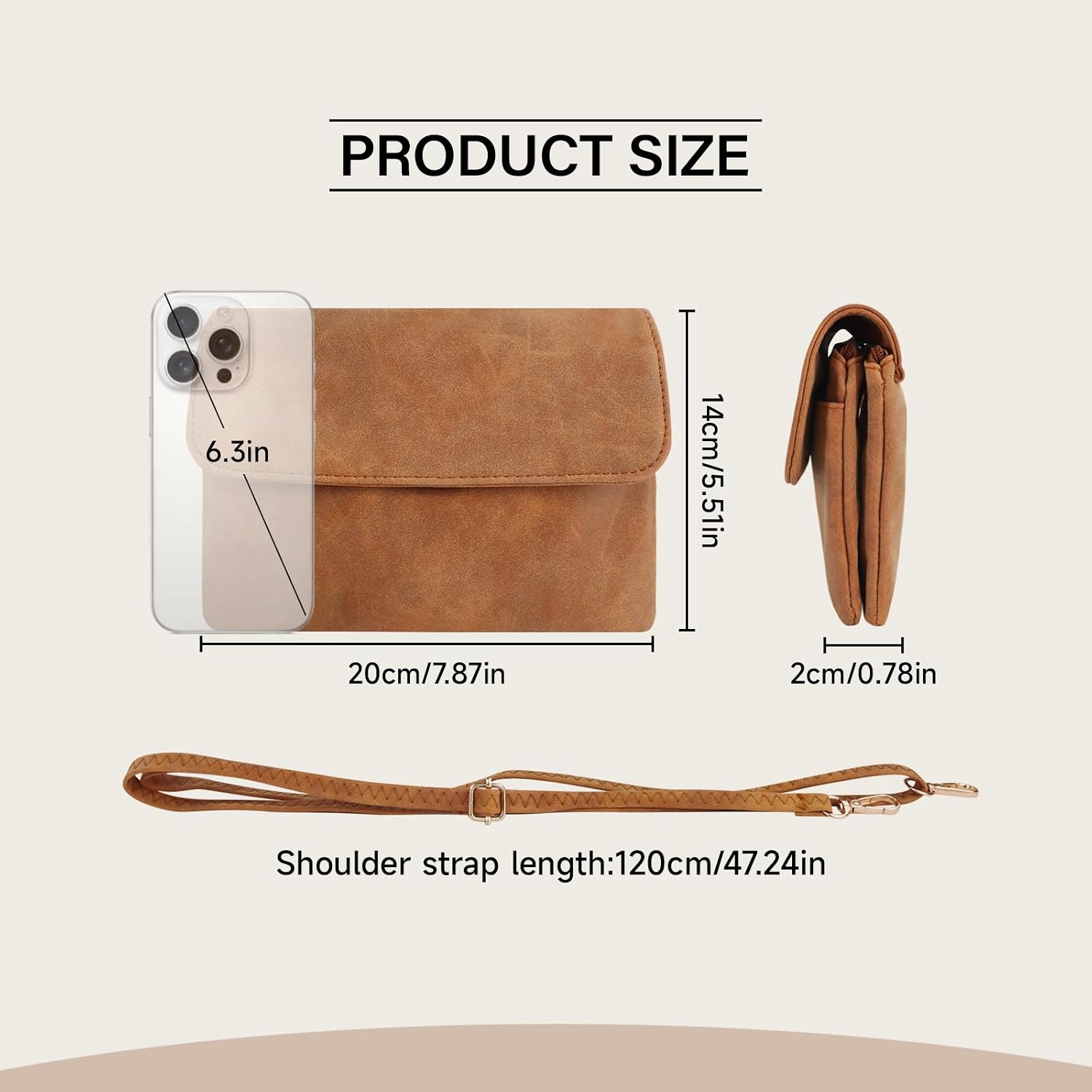 Crossbody Bags Women's PU Leather Crossbody Bags for Women and Girls, Mini Women's Cross Body Bags, Small Shoulder Bag with Removable Shoulder Strap for Travel, Work – Bild 4