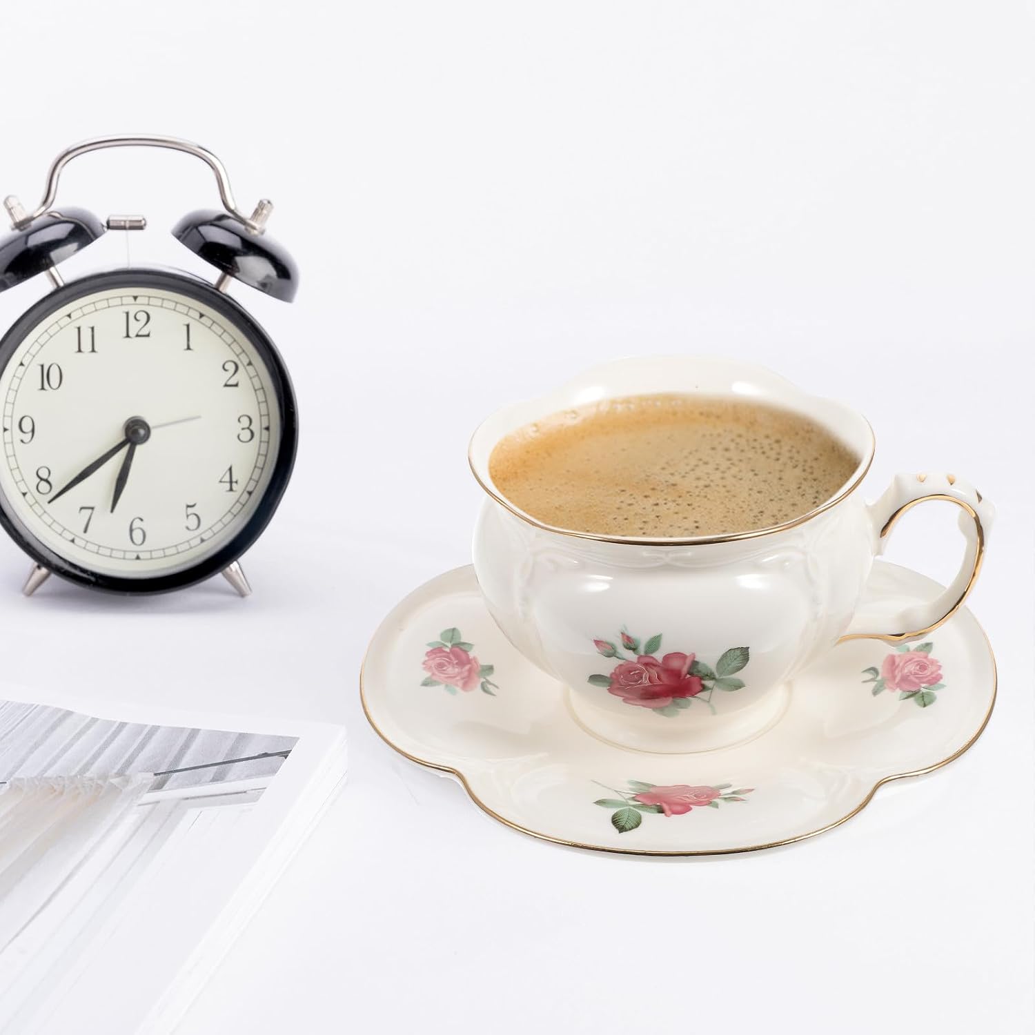 Beaupretty Keramik Teetasse mit Untertasse, 1 Satz, Zarte Kurvenform – Bild 7