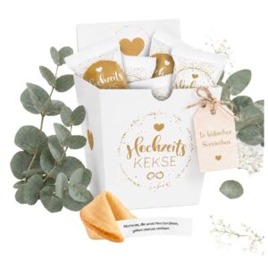 Box of 9 Wedding Biscuits, Lucky Cookie Weddings as Wedding Decoration or for the Candy Bar, Freshly Baked and Vegan Idea for Any Wedding Planner & Made in Germany