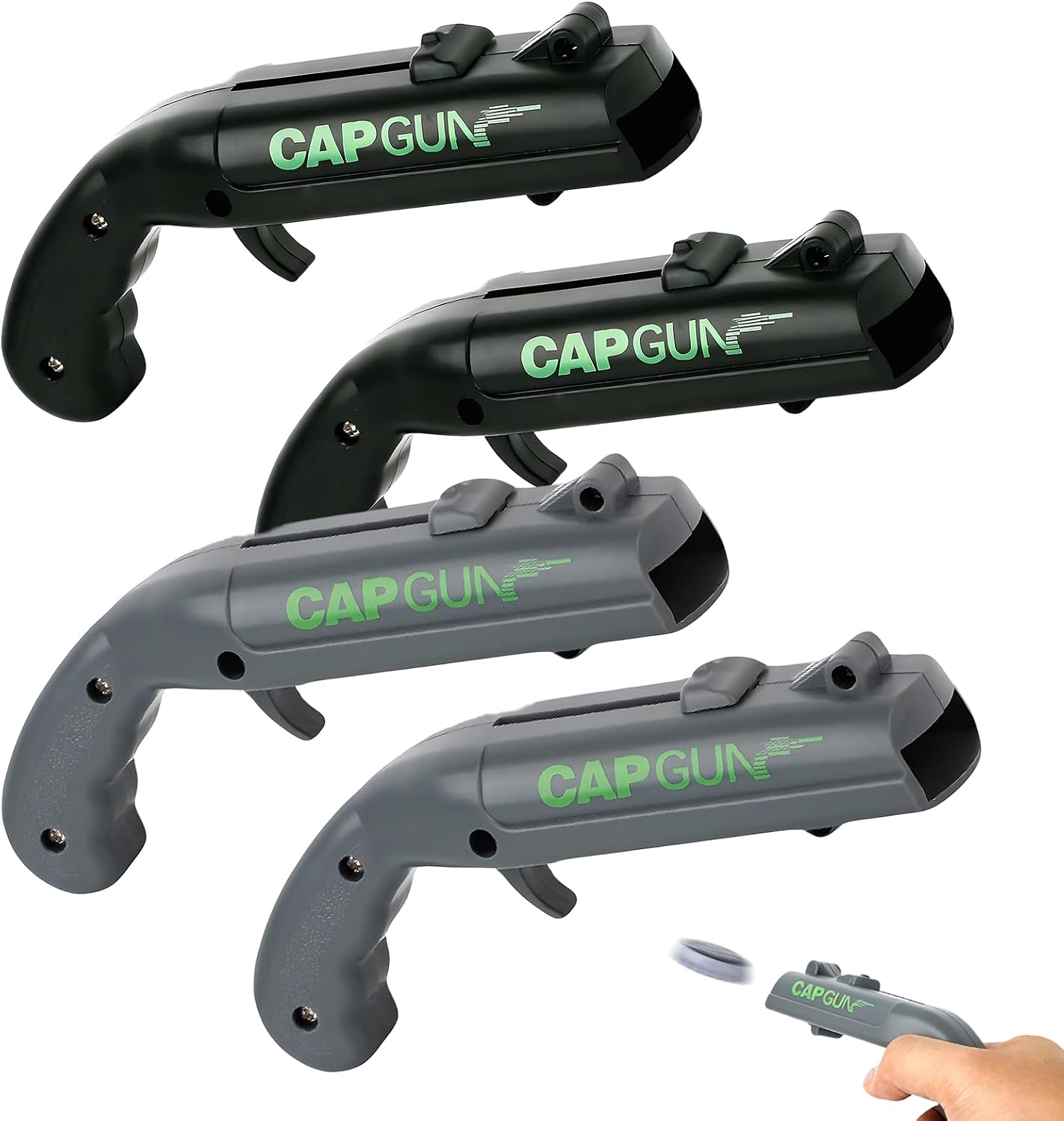 Pack of 4 Capgun Bottle Opener Pistol Beer Cap Bottle Cap Gun Funny Shot Bottle Opener, Beer Gifts for Men, for Party, Bar & Home