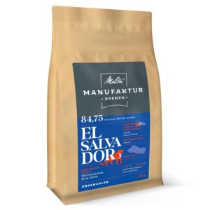 Melitta Manufactory Coffee El Salvador, Specialty Coffee, 250 g, Whole Coffee Beans, Unground, Single Origin Farm Coffee, Gentle Drum Roasting, Roasted in Germany, Strength 3.5