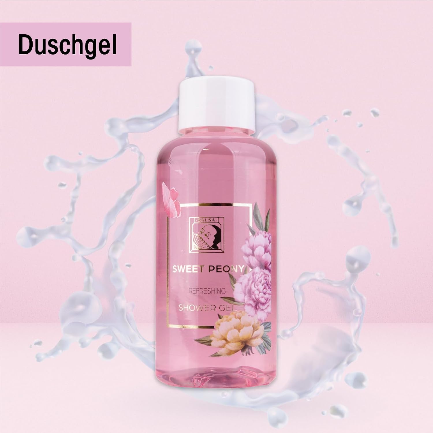Accentra Sweet Peony Women's Shower Set in Beautiful Wire Basket - 3-Piece Care Set with Shower Gel, Body Lotion and Bath Sponge - Wellness Gift Set for Mother's Day and Valentine's Day – Bild 4