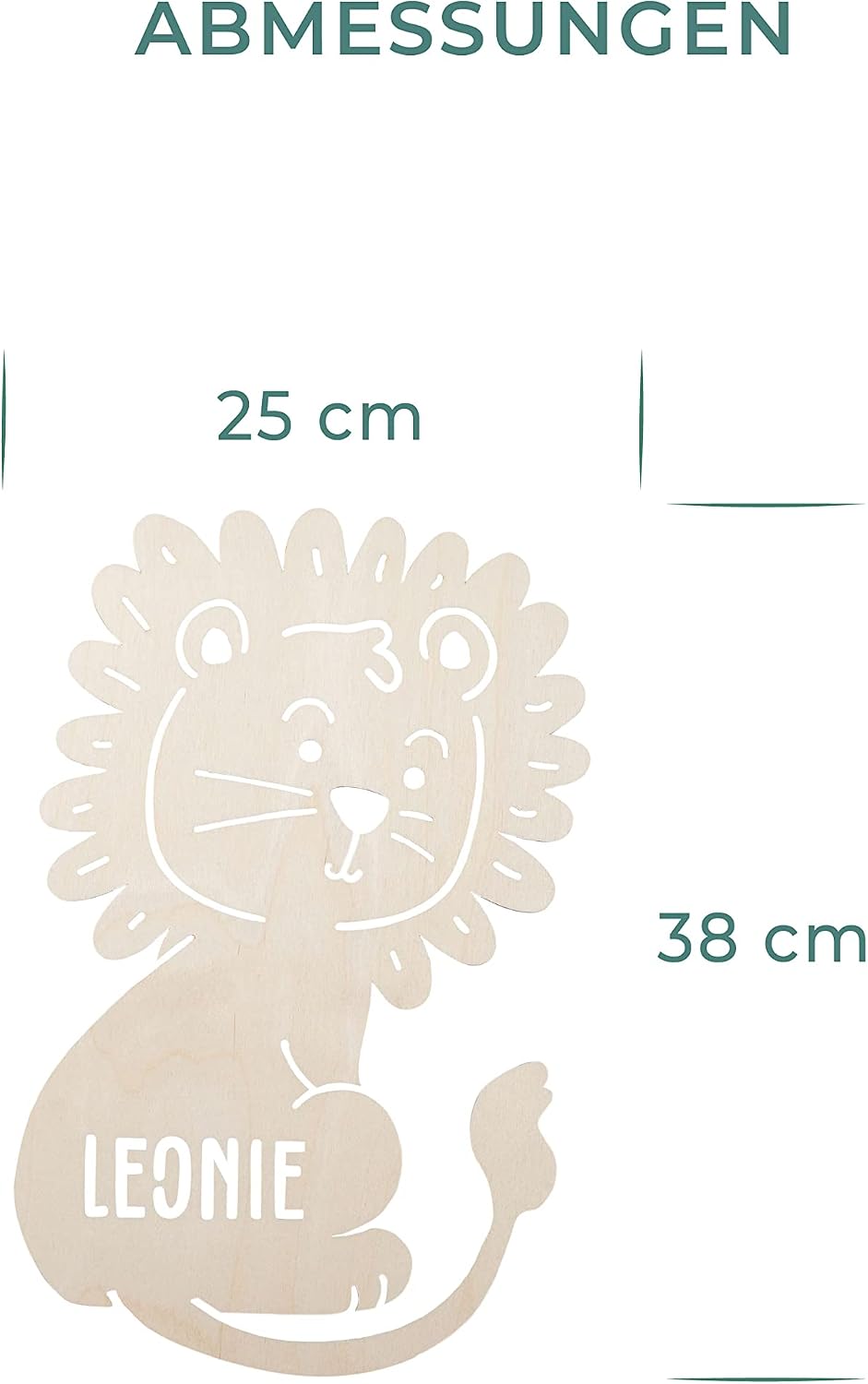 Laublust Baby Night Light, Customisable Gift for Birth and Christening, LED Background Lighting, Natural, Lion – Bild 8