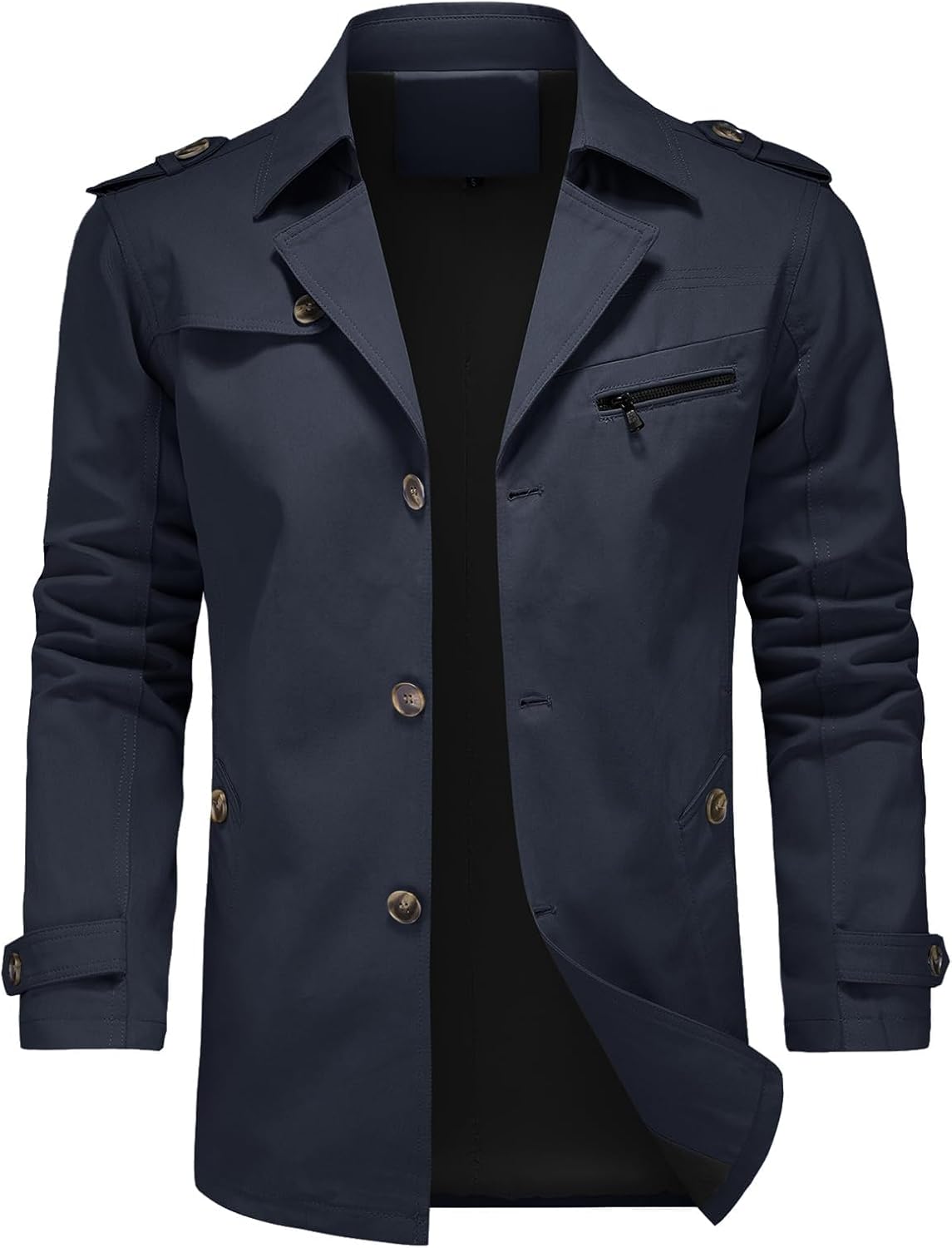 KUDORO Men's Transition Jacket, Lightweight Aviator Jacket, Bomber Jacket, Cotton Cargo Jacket, Men's Trench Coat with Multiple Pockets – Bild 2