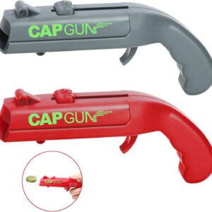 Bottle Opener Gun, Pack of 2, Funny Shot Bottle Opener, Beer Gifts for Men, Beer Opener Gun for Use at Home, Bar or Party (Grey, Red)