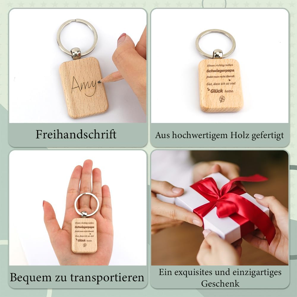 Father-in-law gifts key ring wooden Father's Day gift gift for father-in-law gift birthday Father's Day Father's Day Father's Day men's day Valentine's Day Christmas advent calendar – Bild 3